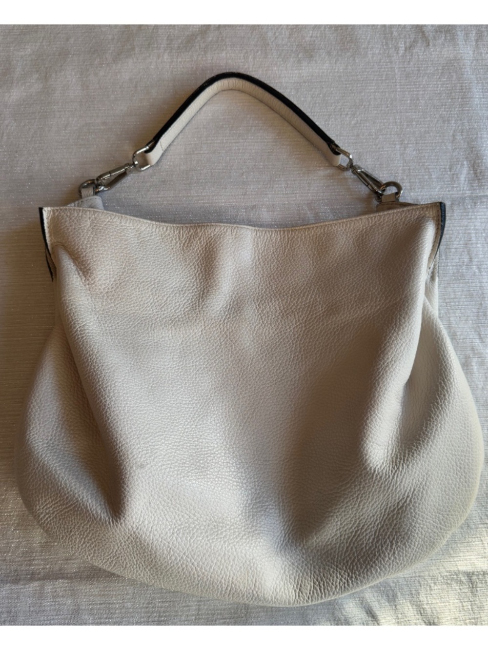 Gianni Chiarini Italian Leather Cream Hobo Bag / Crossbody